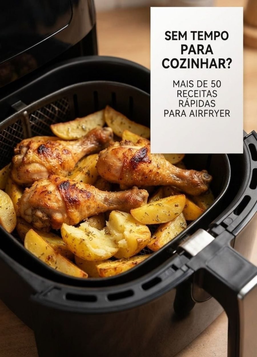 Airfryer com frango e batatas — receita do e-book